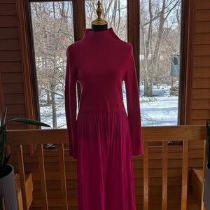 Anthropologie Fuchsia Long Sleeve Dress